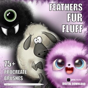 75+  Procreate Fur Brushes | Feathers Brushes |Fur & Fluff Brush Set | Illustrations | Animal Hair Brushes |Texture Brushes | Hair Textures