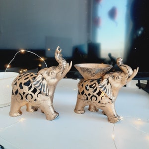 Elephants Gold and Silver | Set of 2 | Home Decoration | Lucky Figurines