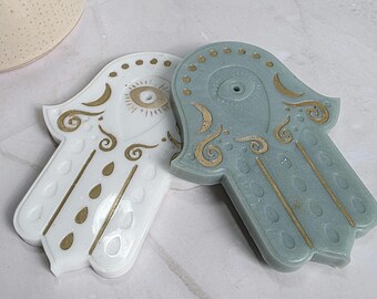 Porta incienso de mano de Fátima de resina / Mano de Fátima Decoración espiritual