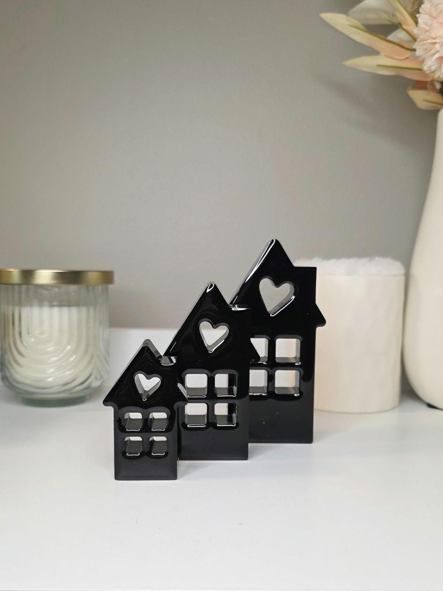 Decorative Homes Set Resin Miniature Village Houses Nordic House