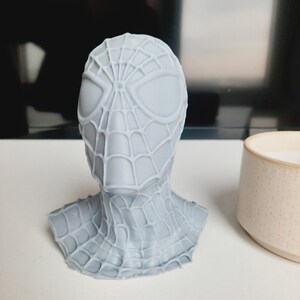 Spiderman-figur | 3D-tryckt staty handmålad | Spiderman-byst bild 10