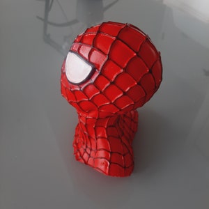 Spiderman-figur | 3D-tryckt staty handmålad | Spiderman-byst bild 5