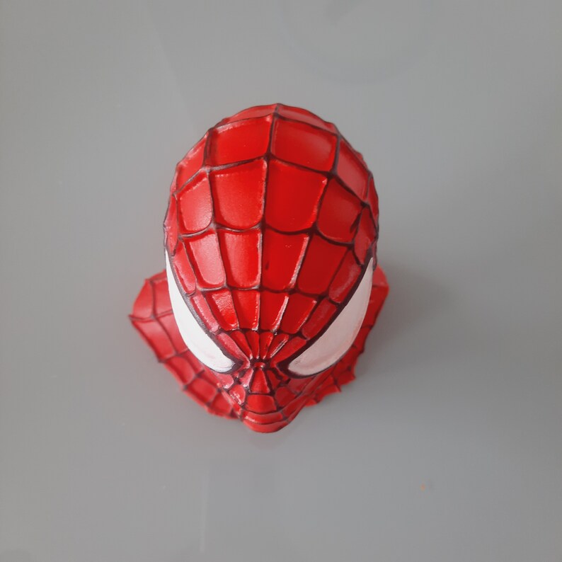 Spiderman-figur | 3D-tryckt staty handmålad | Spiderman-byst bild 4