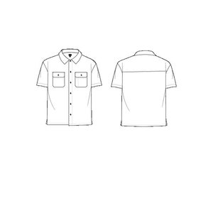 Maqueta de costura técnica de camisa de trabajo de manga corta Dickies 1574