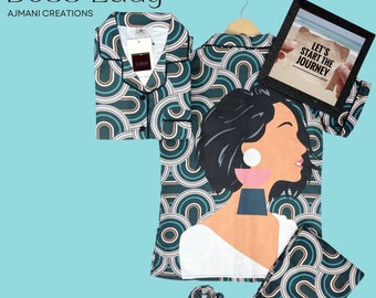 Luxury Cotton Blend BOSS GIRL Pajama Set, Trendy Nightwear, Nightsuit, Unique gift for her, Printed sleepwear for women by AJMANI
