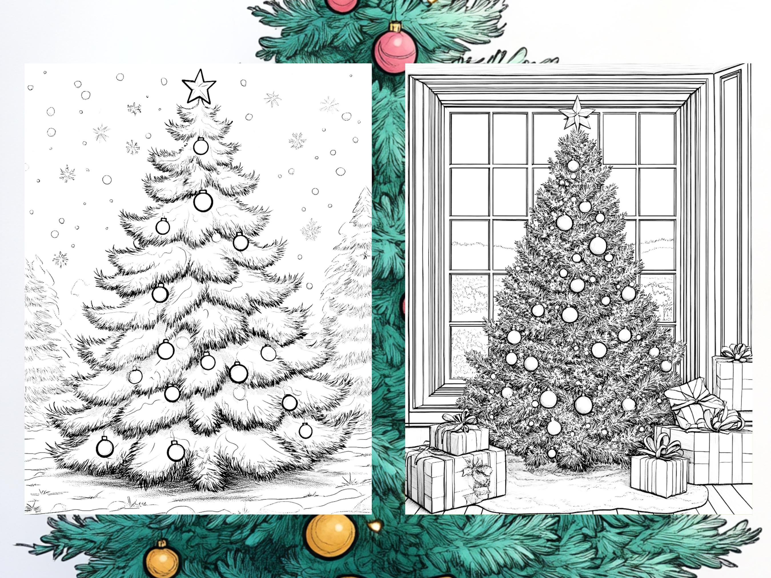 50 Christmas Tree Coloring Pages - Adult and Kids Coloring Book ...