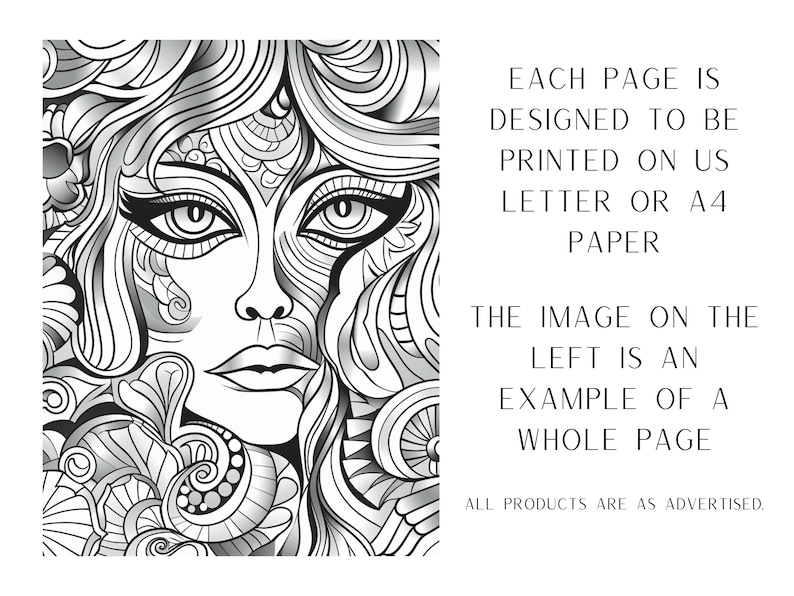 100 Abstract Faces Coloring Pages Adult and Kids Coloring Book, Learn ...