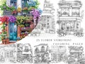 25 Flower Storefront Coloring Pages - Adult And Kids Coloring Book, Digital Coloring Sheets, Instant Download, Printable PDF File.