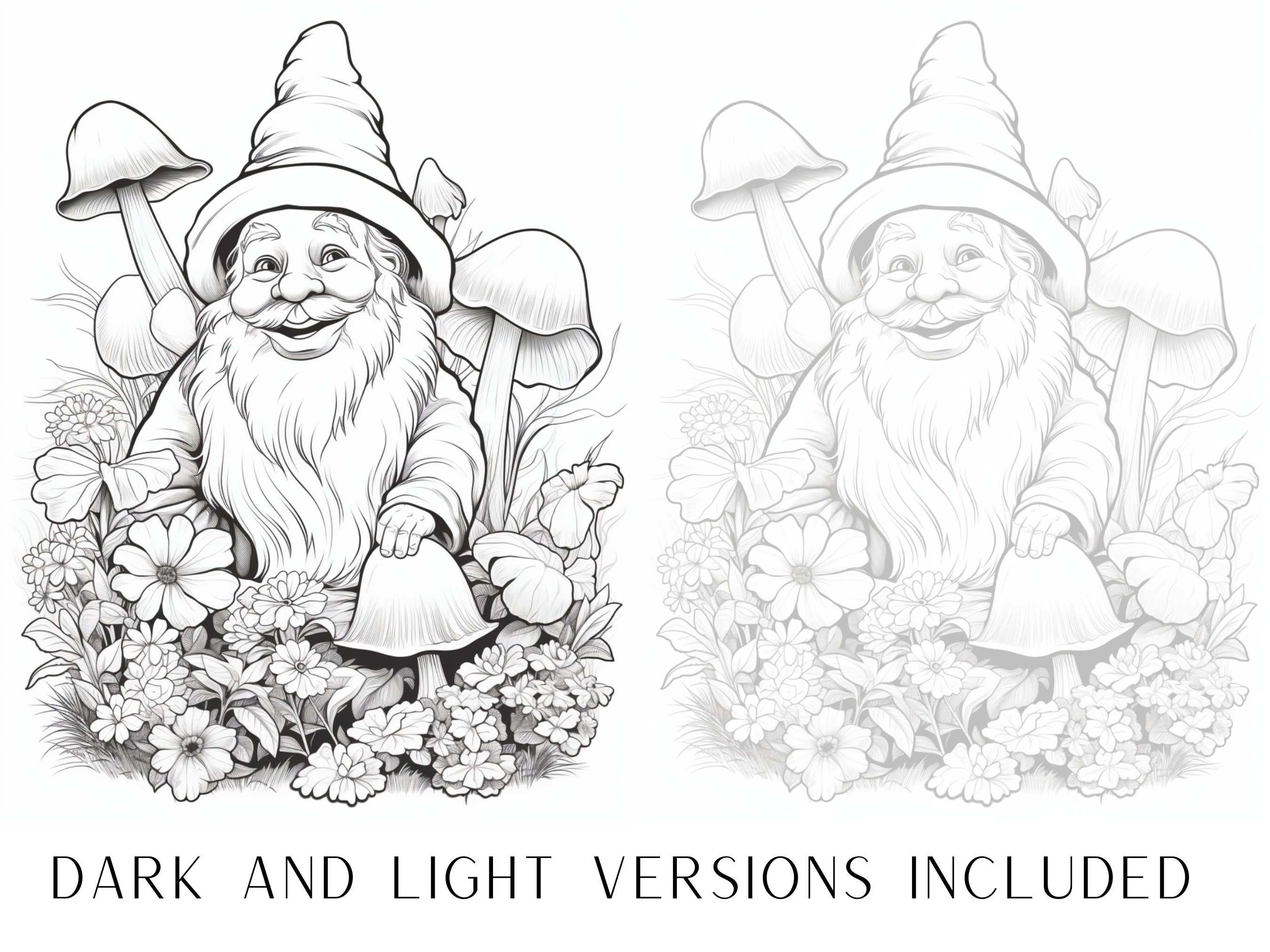 25 Garden Gnome Coloring Pages - Il Fullxfull.5188199233 Lj6t