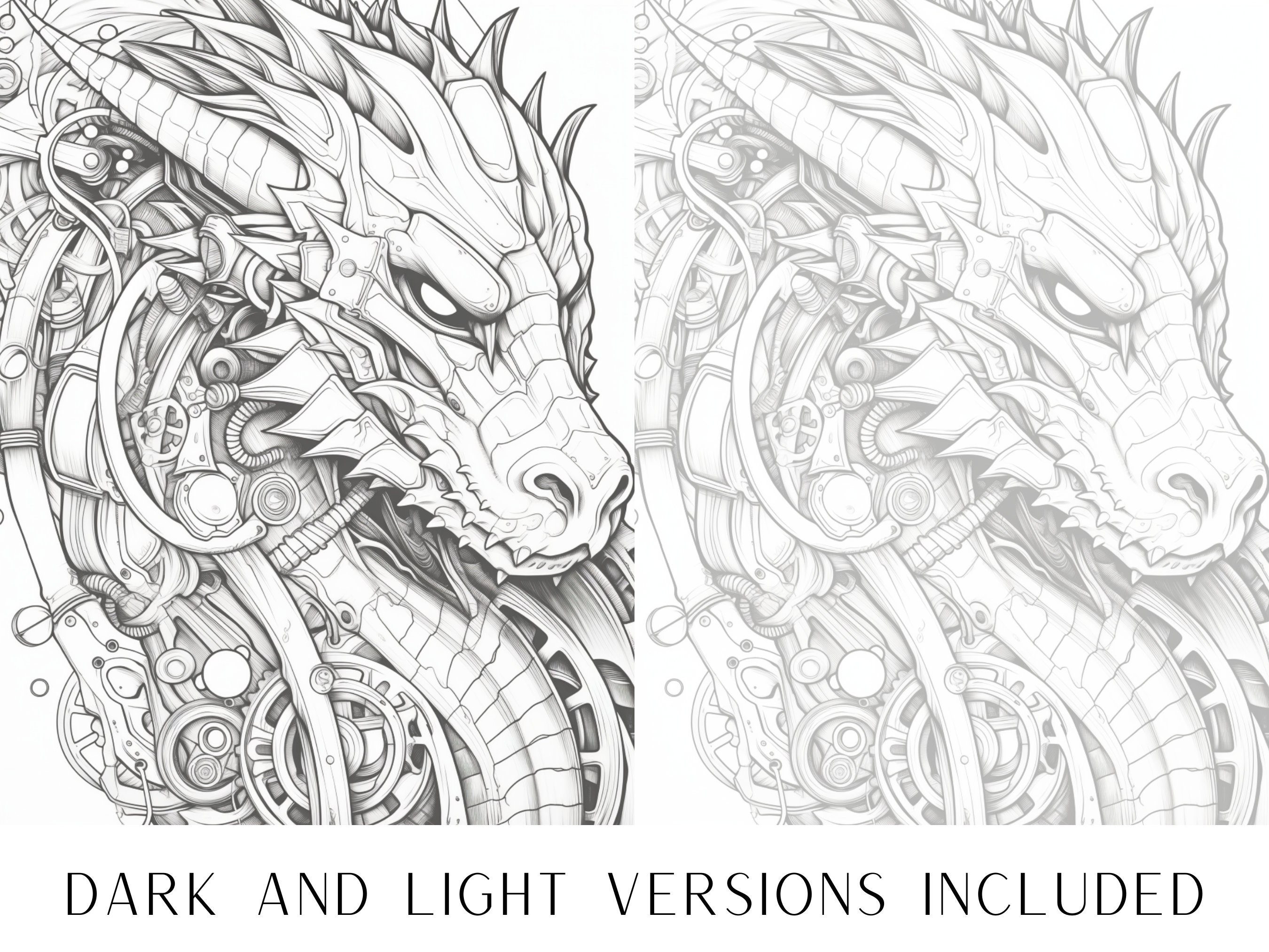 25 Steampunk Dragon Coloring Pages - Adults and Kids Coloring Book ...