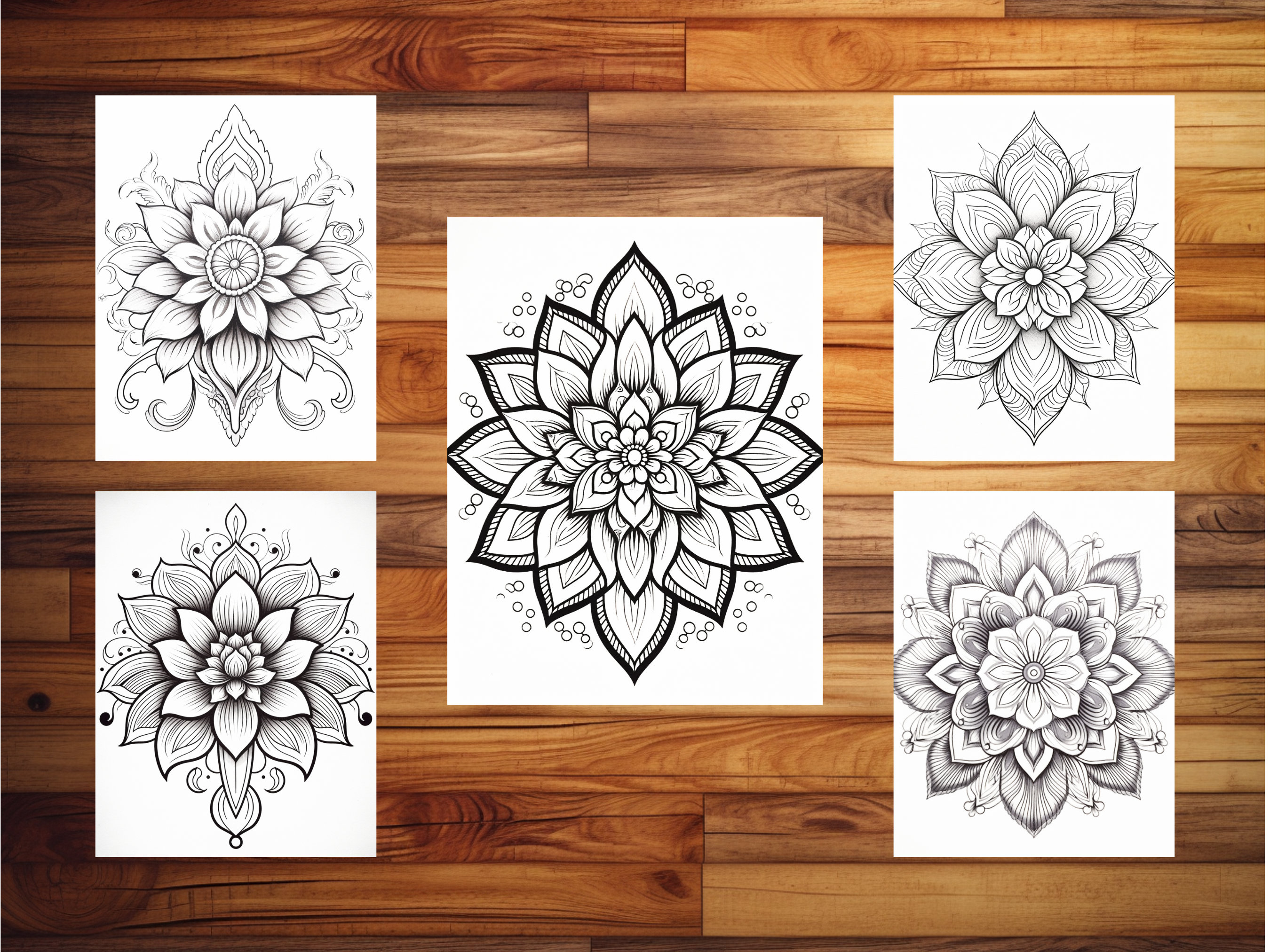 100 Mandala Coloring Pages, Intricate Mandala Patterns, Adult Coloring