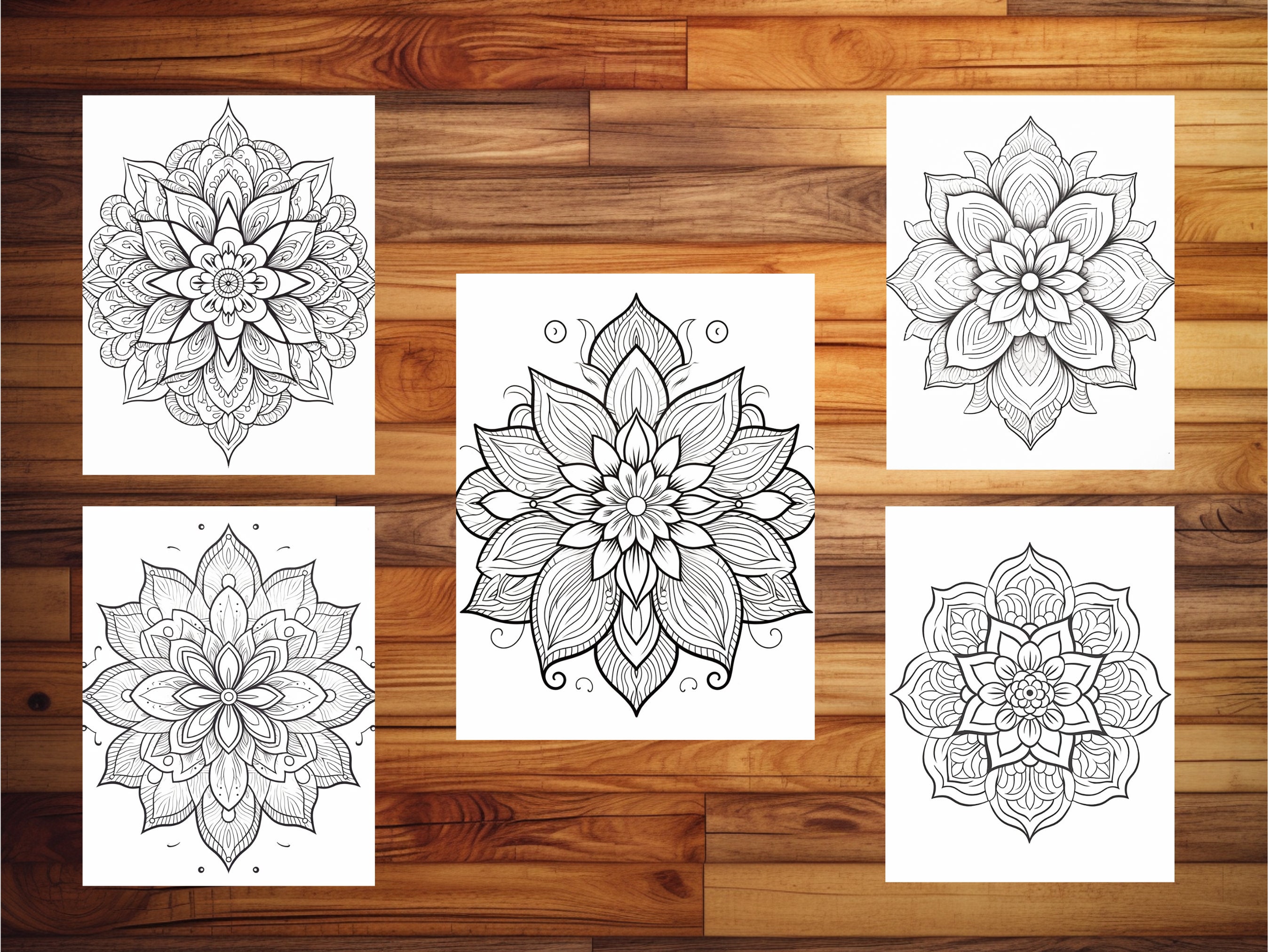 100 Mandala Coloring Pages, Intricate Mandala Patterns, Adult Coloring