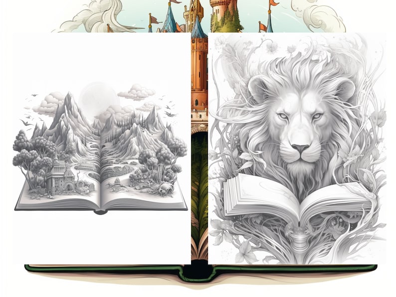 50 Magic Emerging Book Coloring Pages Adult and Kids - Etsy