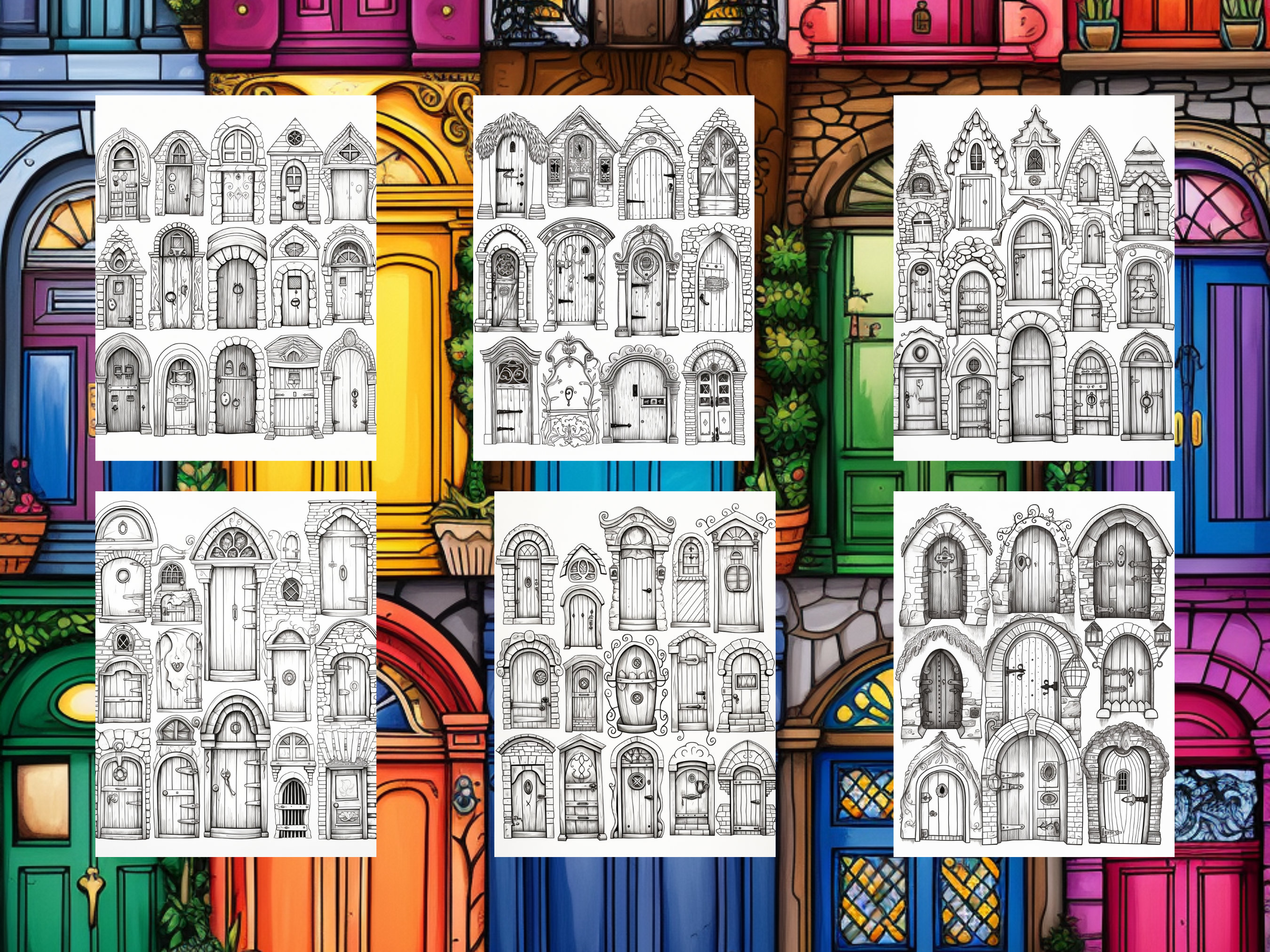 100 Doors Upon Doors Coloring Pages - Adult and Kids Coloring Book ...