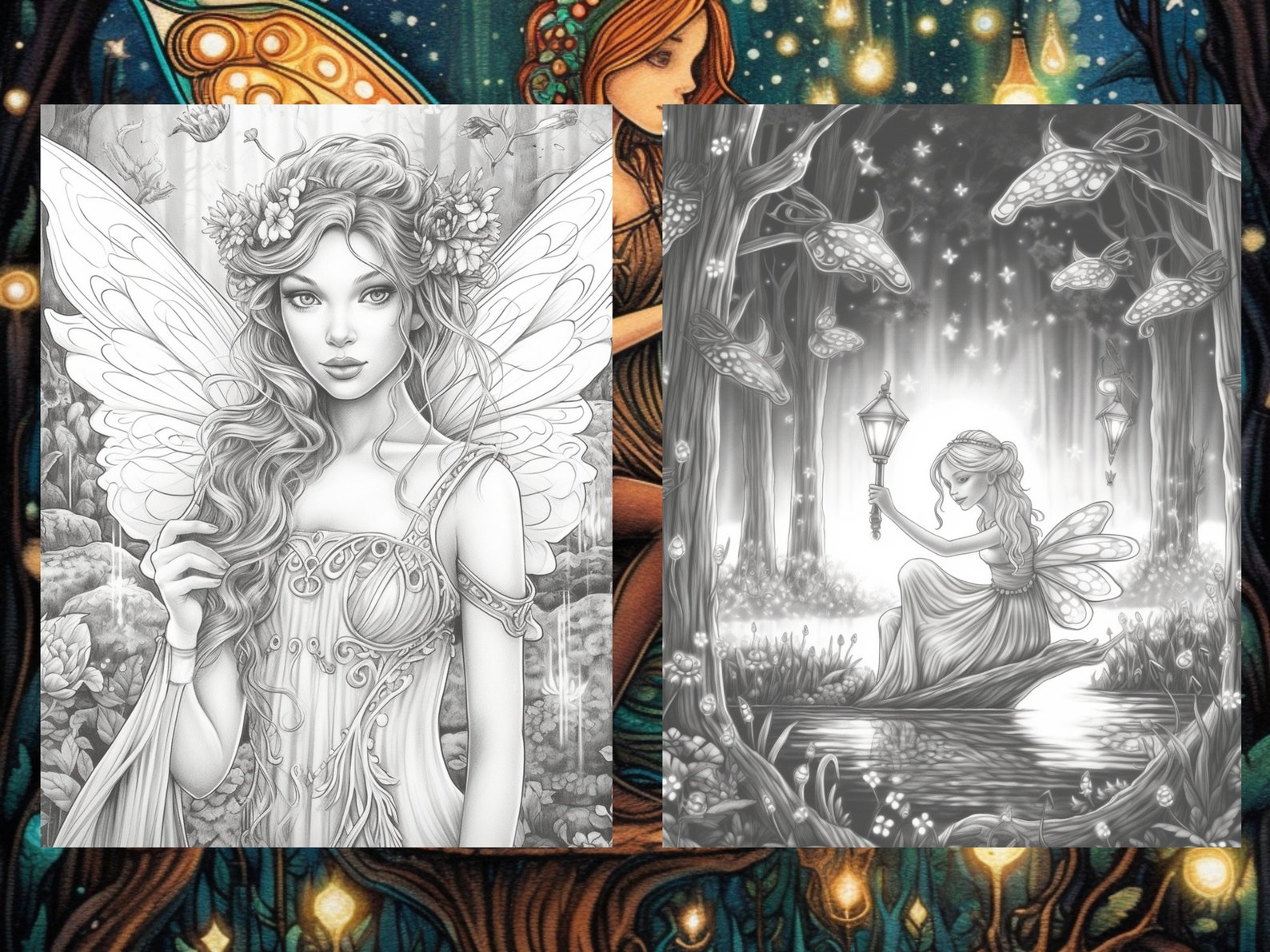 25 Enchanted Forest Fairy Coloring Pages Adult and Kids - Etsy