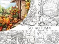 50 Autumn Coloring Pages - Kids And Adult Coloring Book, Grayscale Coloring Page, Instant Download, Printable PDF File product logo