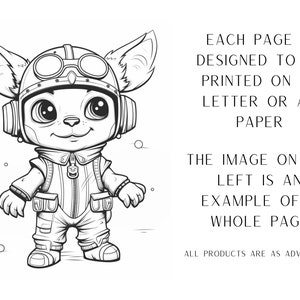 May include: A black and white line drawing of a cartoon animal wearing a pilot's helmet and goggles. The animal is wearing a jumpsuit with pockets and is standing with its arms at its sides. The image is an example of a printable coloring page.