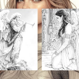 Angels Drawings.pdf 50 Guardian Angel Coloring Pages - Adult and Kids Coloring Book ...