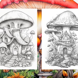 25 Enchanted Mushroom House Coloring Pages - Adult and Kids Coloring ...
