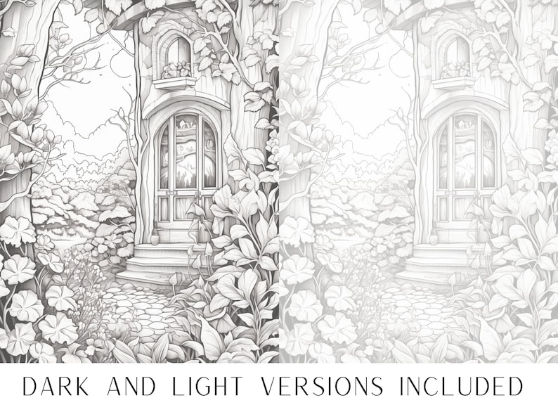 100 Enchanted Garden Coloring Pages Adults and Kids Coloring - Etsy