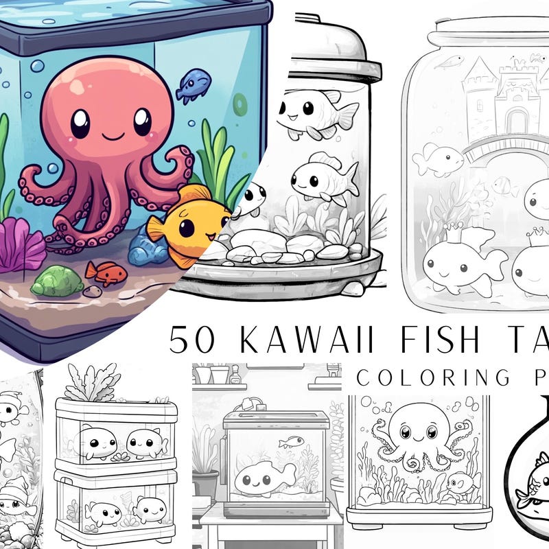 Goldfish Coloring Pages - Etsy UK
