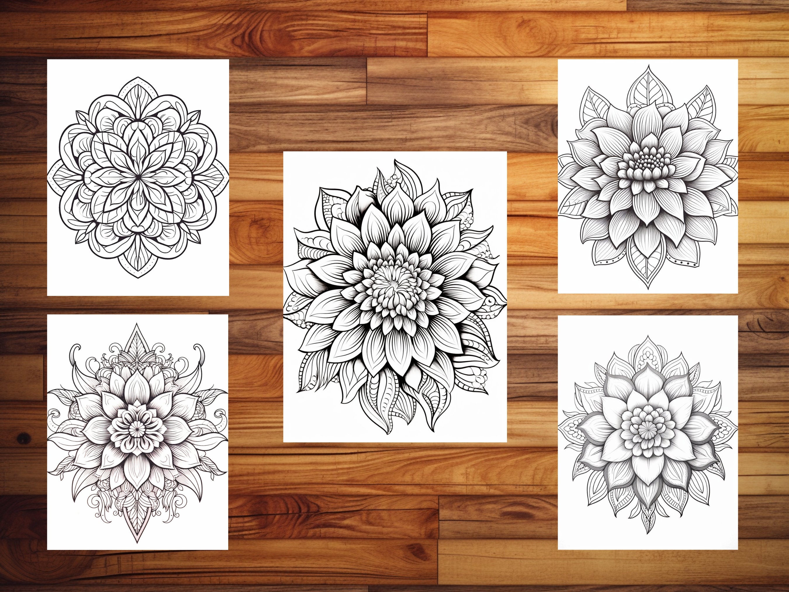 100 Mandala Coloring Pages, Intricate Mandala Patterns, Adult Coloring