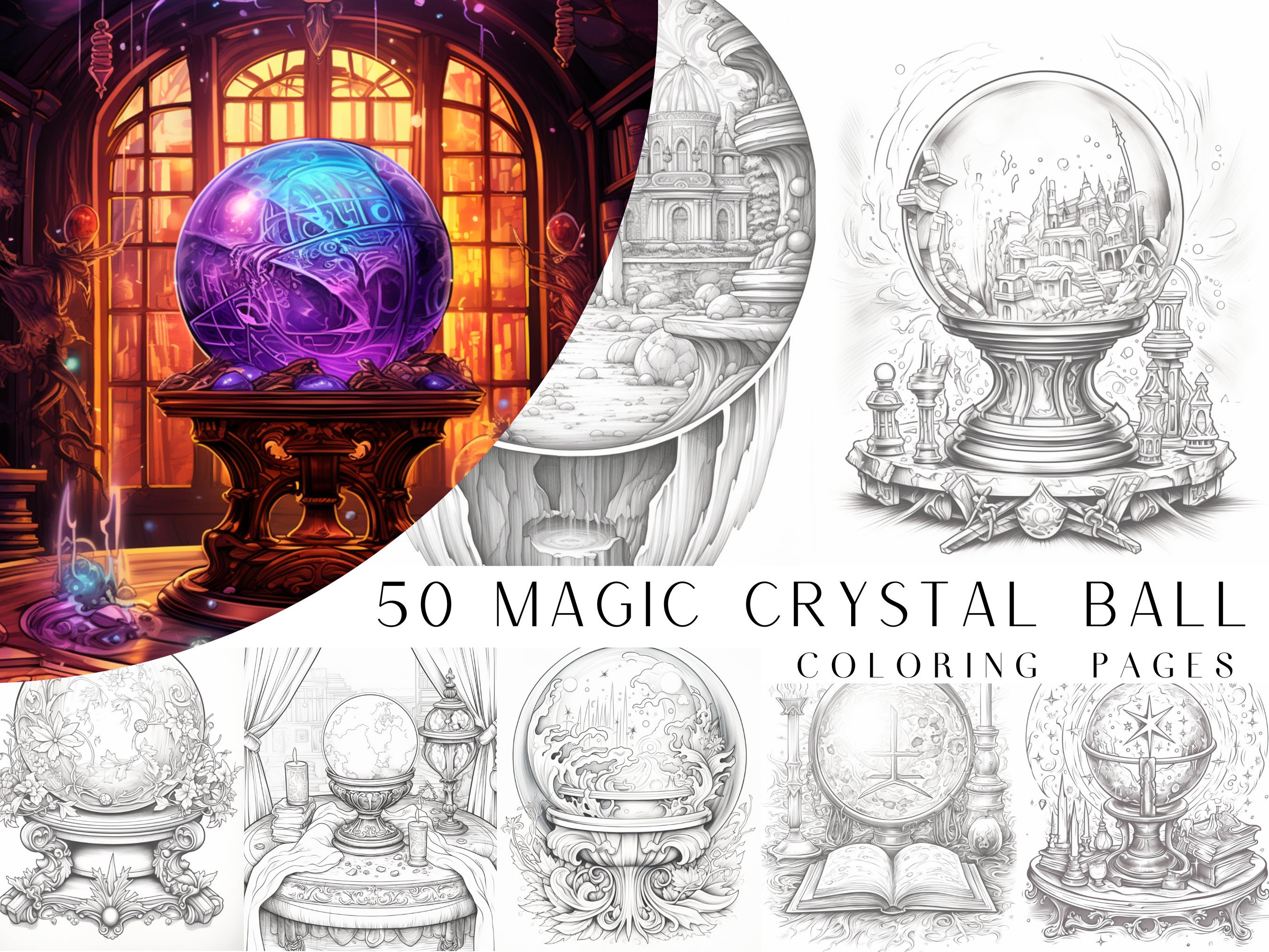Anello Vintage Con Sfera Di Cristallo Iridescente – Mistico, Fantasy, Taglia 7