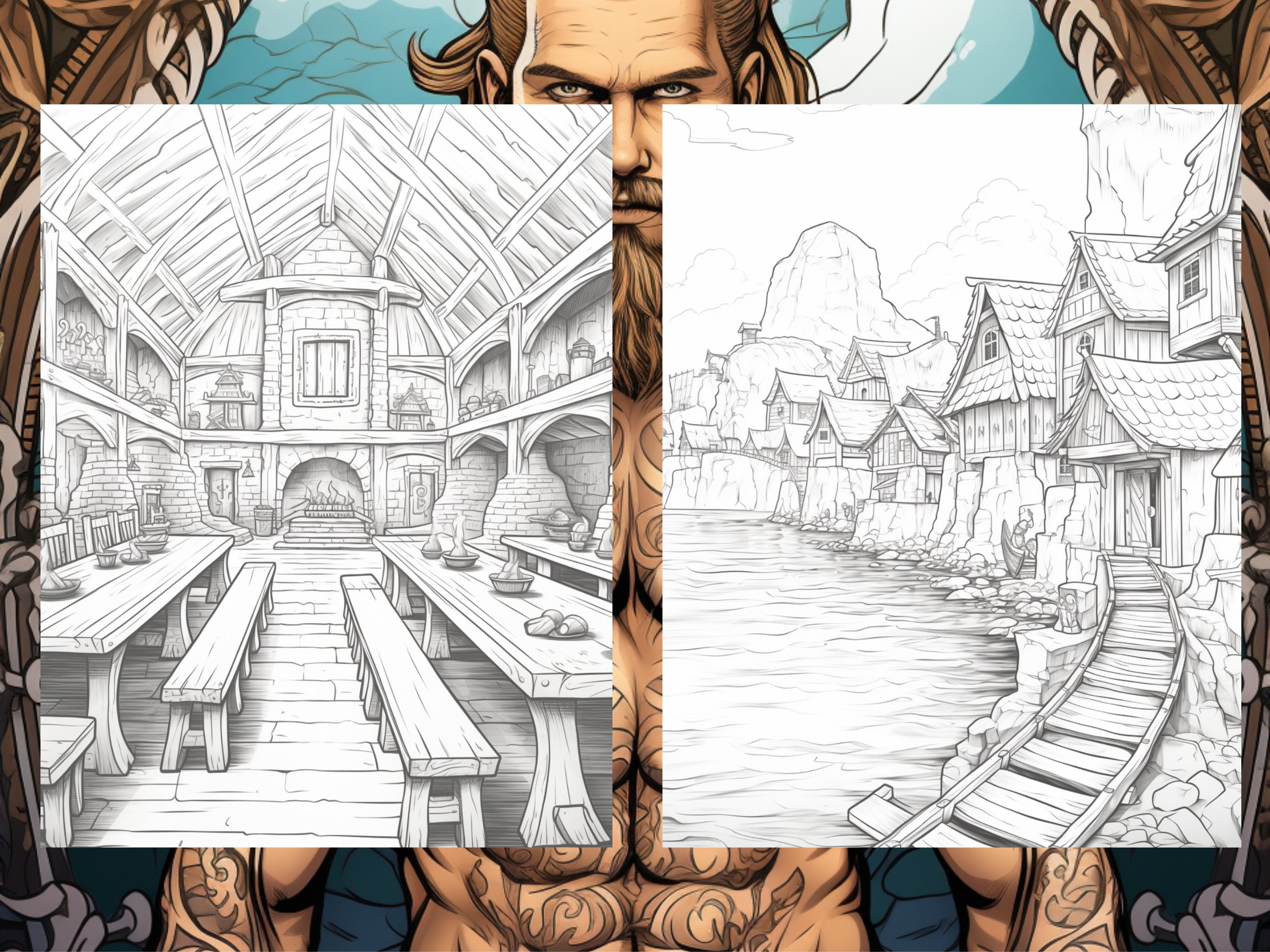 25 Epic Viking Coloring Pages Adult and Kids Coloring Book - Etsy
