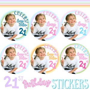 MULTIPLE DESIGNS: 21ST Birthday Sticker Set | Custom Sticker DESIGNS for 21st Birthday Party!!!