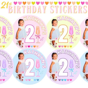 Custom 21st Birthday Sticker Design | Sticker Designs for 21st Birthday Party !!!