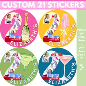 Custom 21st Birthday Sticker Design | Sticker Designs for 21st Birthday Party !!!