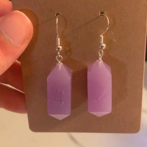 Crystal d4 Resin TTRPG Dice Earrings