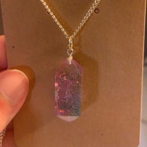 Crystal d4 Resin TTRPG Dice Necklace