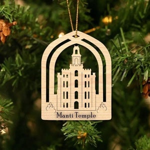 Manti Temple Christmas Ornament, LDS Temple, Latter Day Saints, Utah Temples, LDS Christmas Decorations, LDS Ornament, Baptism Gift