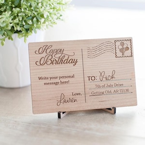 Geburtstagspostkarte mit Luftballons Stempel ~ 4 "x6"