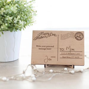 Wood Postcard- Mothers day -Personalized gift-Wooden Letter-Gift For Him- Gift for Her-Wood Postcard