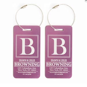 Personalized Aluminum Luggage Tag: Custom Engraved Travel Bag Tag