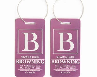 Personalized Aluminum Luggage Tag: Custom Engraved Travel Bag Tag