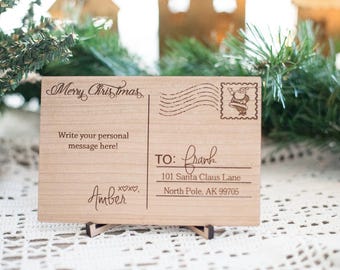 Wooden Christmas Postcard-Personalized gift-Wooden Letter-Gift For Him- Gift for Her-Wood Postcard