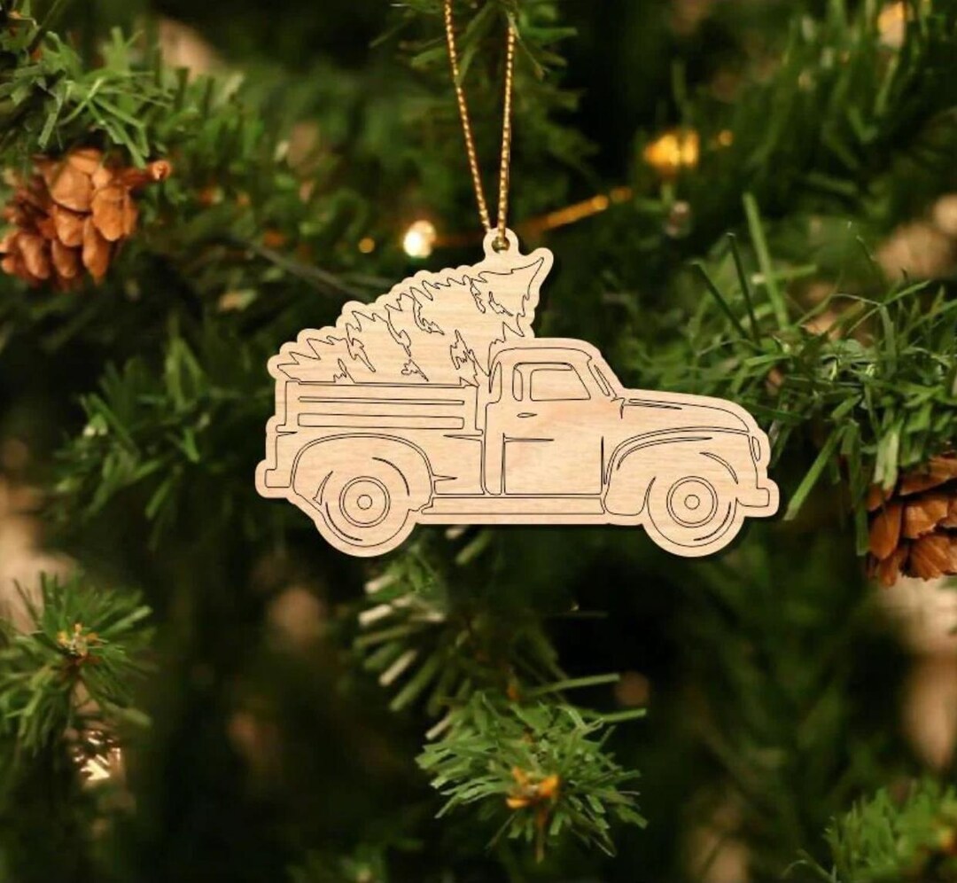 VOSAREA クリスマスツリー木製オーナメント 木製トラックカットアウトクリスマスツリー吊り下げ 木製クリスマスオーナメント｜北欧のおしゃれな飾りのおすすめ