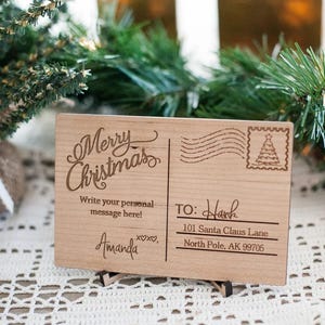 Wooden Christmas Postcard-Personalized gift-Wooden Letter-Gift For Him- Gift for Her-Wood Postcard