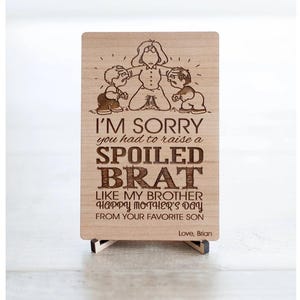 Wood Mother's Day Postcard - Personalized gift-Wooden Letter-Gift For Her - Mother's Day Card