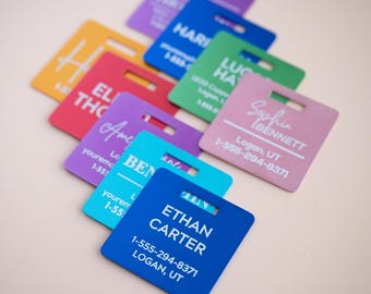 Personalized Luggage Tags, Bag Tags, Personalized ID Tags, Name Tags For Backpacks, Custom Luggage Tag, Travel Accessories, Backpack Tags