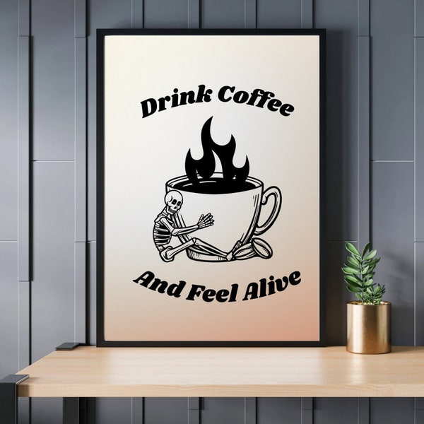 edgy coffee wall art - coffee bar decor - wall art - digital download - coffee print - digital wall art print - coffee wall art