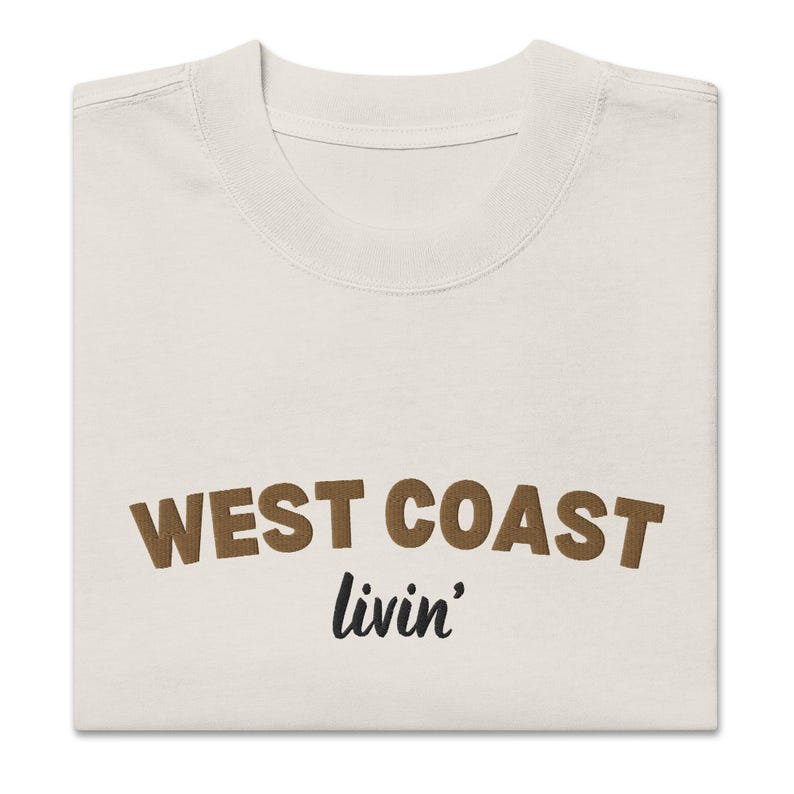 West Coast Shirt Embroidered Oversized Faded West Coast Livin' T-shirt