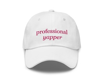Gorra de papá rosa bordada profesional Yapper, regalo divertido para niña