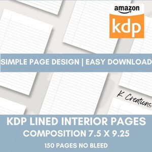 KDP-fodrade insidor: 7,5 x 9,25 skrivblock (PDF-mönster)