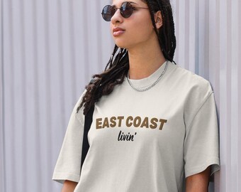 Embroidered East Coast Livin' Oversized T-shirt