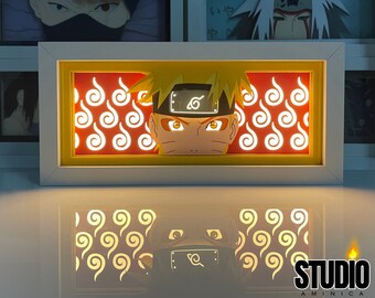 Handgefertigte Anime-Leuchtbox, Anime-Nachtlicht RGB-Fernbedienung, Anime-Lampe, Magna-Leuchtbox für Anime-Fans, 3D-Papierschnitz-Anime-Leuchtbox, Geschenk