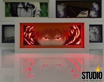 Handmade Anime Light box, Anime Night Light RGB Remote, Anime Lamp, Magna Lightbox for Anime Fans, 3D Paper Carving Anime Lightbox, Gift